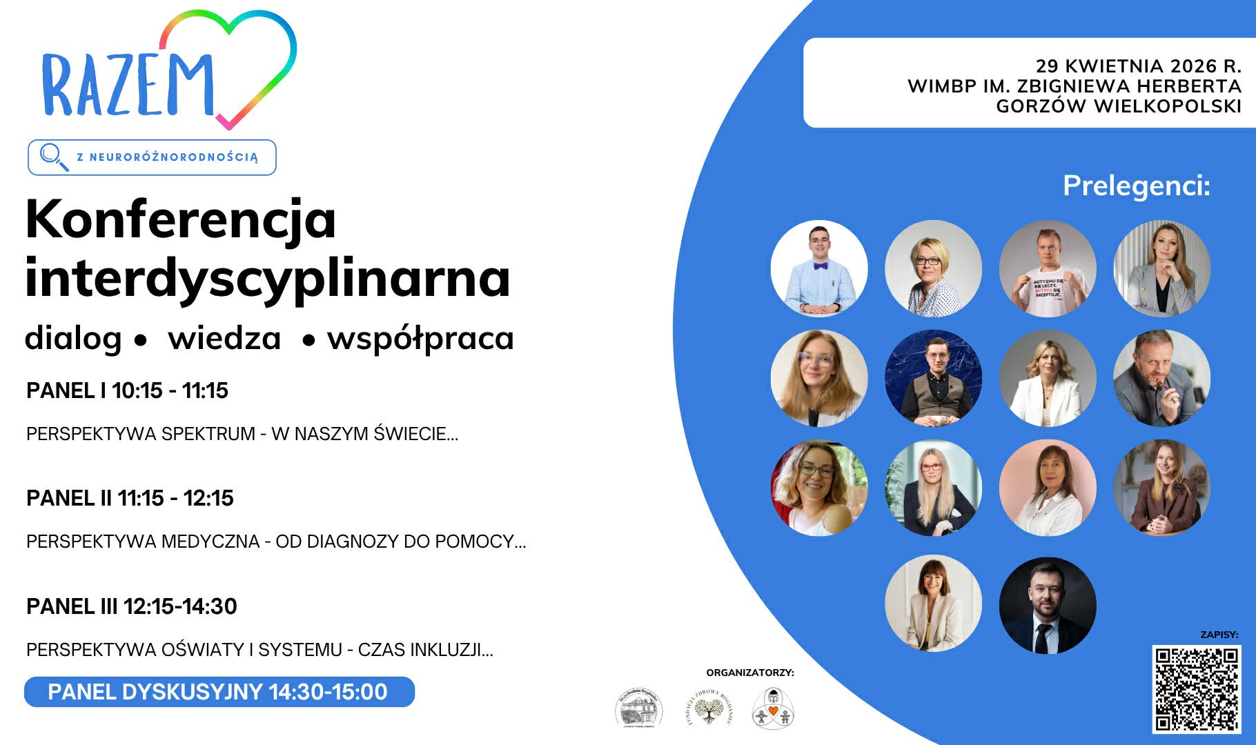 Plakat konferencji Razem z neuroróżnorodnością — 29 kwietnia 2026