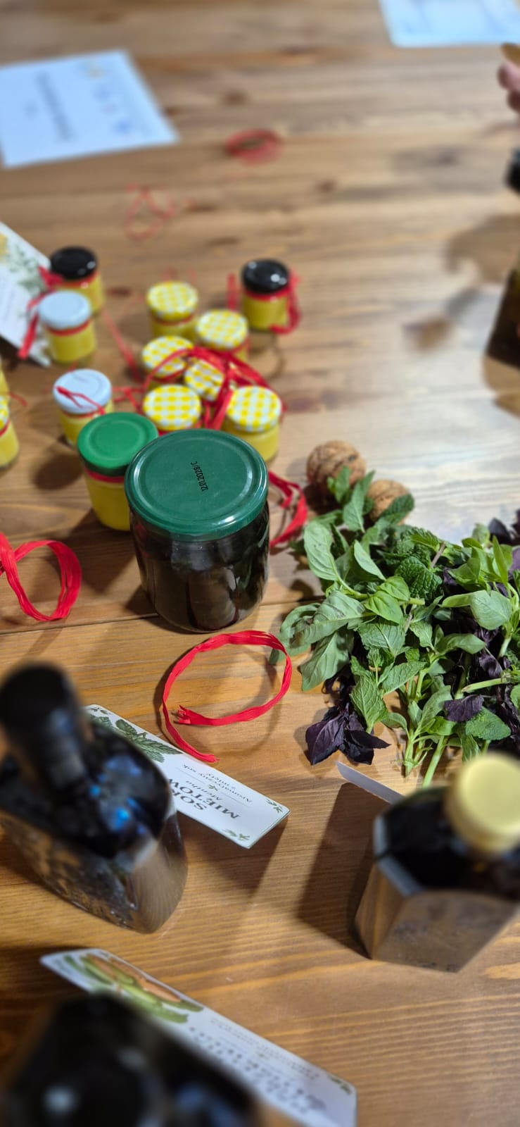 Zioła i produkty prezentowane podczas spotkania